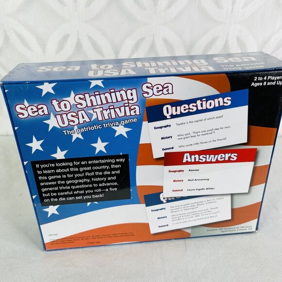 5 for $25| Sea To Shining Sea USA Trivia The Patriotic Trivia Game, NEW - Picture 2 of 3